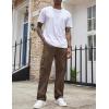 COOFANDY Men’s Casual Cargo Pants Cotton Drawstring Athletic Jogger Sweatpants(Brown)