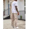 COOFANDY Men’s Casual Cargo Pants Cotton Drawstring Athletic Jogger Sweatpants(Champagne)