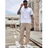 COOFANDY Men’s Casual Cargo Pants Cotton Drawstring Athletic Jogger Sweatpants(Champagne)