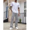 COOFANDY Men’s Casual Cargo Pants Cotton Drawstring Athletic Jogger Sweatpants(Light Gray)