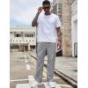 COOFANDY Men’s Casual Cargo Pants Cotton Drawstring Athletic Jogger Sweatpants(Light Gray)