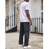 COOFANDY Men’s Casual Cargo Pants Cotton Drawstring Athletic Jogger Sweatpants(Navy Blue)