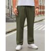 COOFANDY Mens Casual Cargo Pants Relaxed Fit Outdoor Hiking Pants Cotton Drawstring Sweatpants with Pockets(Army Green)