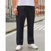COOFANDY Mens Casual Cargo Pants Relaxed Fit Outdoor Hiking Pants Cotton Drawstring Sweatpants with Pockets(Black)