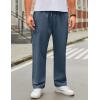 COOFANDY Mens Casual Cargo Pants Relaxed Fit Outdoor Hiking Pants Cotton Drawstring Sweatpants with Pockets(Blue)