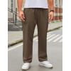 COOFANDY Mens Casual Cargo Pants Relaxed Fit Outdoor Hiking Pants Cotton Drawstring Sweatpants with Pockets(Brown)