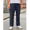 COOFANDY Mens Casual Cargo Pants Relaxed Fit Outdoor Hiking Pants Cotton Drawstring Sweatpants with Pockets(Navy Blue)