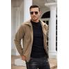 COOFANDY Men’s Casual Corduroy Jacket Lightweight Zip Up Vintage Jacket Collared Bomber Jacket(A-khaki)