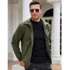 COOFANDY Men’s Casual Corduroy Jacket Lightweight Zip Up Vintage Jacket Collared Bomber Jacket(Army Green)