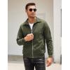 COOFANDY Men’s Casual Corduroy Jacket Lightweight Zip Up Vintage Jacket Collared Bomber Jacket(Army Green)