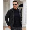 COOFANDY Men’s Casual Corduroy Jacket Lightweight Zip Up Vintage Jacket Collared Bomber Jacket(Black)