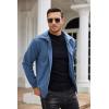 COOFANDY Men’s Casual Corduroy Jacket Lightweight Zip Up Vintage Jacket Collared Bomber Jacket(Blue)