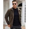 COOFANDY Men’s Casual Corduroy Jacket Lightweight Zip Up Vintage Jacket Collared Bomber Jacket(Brown)