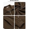 COOFANDY Men’s Casual Corduroy Jacket Lightweight Zip Up Vintage Jacket Collared Bomber Jacket(Brown)