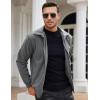 COOFANDY Men’s Casual Corduroy Jacket Lightweight Zip Up Vintage Jacket Collared Bomber Jacket(Dark Grey)