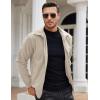 COOFANDY Men’s Casual Corduroy Jacket Lightweight Zip Up Vintage Jacket Collared Bomber Jacket(Khaki)