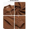 COOFANDY Men’s Casual Corduroy Jacket Lightweight Zip Up Vintage Jacket Collared Bomber Jacket(Light Brown)