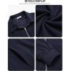 COOFANDY Men’s Casual Corduroy Jacket Lightweight Zip Up Vintage Jacket Collared Bomber Jacket(Navy Blue)