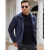 COOFANDY Men’s Casual Corduroy Jacket Lightweight Zip Up Vintage Jacket Collared Bomber Jacket(Navy Blue)