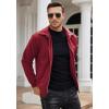 COOFANDY Men’s Casual Corduroy Jacket Lightweight Zip Up Vintage Jacket Collared Bomber Jacket(Wine Red)