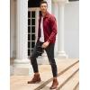 COOFANDY Men’s Casual Corduroy Jacket Lightweight Zip Up Vintage Jacket Collared Bomber Jacket(Wine Red)