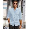 COOFANDY Men’s Casual Dress Shirt Long Sleeve Casual Shirt for Men Button Down Office Shirt(Light Blue)