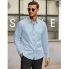 COOFANDY Men’s Casual Dress Shirt Long Sleeve Casual Shirt for Men Button Down Office Shirt(Light Blue)