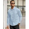 COOFANDY Men’s Casual Dress Shirt Long Sleeve Casual Shirt for Men Button Down Office Shirt(Light Blue)