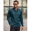 COOFANDY Men’s Casual Dress Shirt Long Sleeve Casual Shirt for Men Button Down Office Shirt(Ocean Blue)