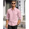 COOFANDY Men’s Casual Dress Shirt Long Sleeve Casual Shirt for Men Button Down Office Shirt(Pink)