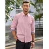 COOFANDY Men’s Casual Dress Shirt Long Sleeve Casual Shirt for Men Button Down Office Shirt(Pink)