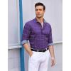 COOFANDY Men’s Casual Dress Shirt Long Sleeve Casual Shirt for Men Button Down Office Shirt(Purple)