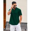 COOFANDY Men’s Casual Henley Shirt Short Sleeve Summer Shirts Linen Band Collar Summer Beach Hippie T-Shirts(Dark Green)
