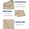 COOFANDY Men’s Casual Henley Shirt Short Sleeve Summer Shirts Linen Band Collar Summer Beach Hippie T-Shirts(Khaki)