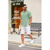 COOFANDY Men’s Casual Henley Shirt Short Sleeve Summer Shirts Linen Band Collar Summer Beach Hippie T-Shirts(Light Green)