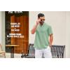 COOFANDY Men’s Casual Henley Shirt Short Sleeve Summer Shirts Linen Band Collar Summer Beach Hippie T-Shirts(Light Green)