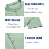 COOFANDY Men’s Casual Henley Shirt Short Sleeve Summer Shirts Linen Band Collar Summer Beach Hippie T-Shirts(Light Green)
