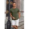 COOFANDY Men’s Casual Henley Shirts Short Sleeve Pocket T-Shirts Lightweight Button Henley Pullover Basic Tees(Army Green)