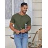 COOFANDY Men’s Casual Henley Shirts Short Sleeve Pocket T-Shirts Lightweight Button Henley Pullover Basic Tees(Army Green)
