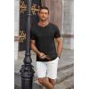 COOFANDY Men’s Casual Henley Shirts Short Sleeve Pocket T-Shirts Lightweight Button Henley Pullover Basic Tees(Black)