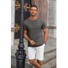 COOFANDY Men’s Casual Henley Shirts Short Sleeve Pocket T-Shirts Lightweight Button Henley Pullover Basic Tees(Dark Grey)