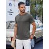 COOFANDY Men’s Casual Henley Shirts Short Sleeve Pocket T-Shirts Lightweight Button Henley Pullover Basic Tees(Dark Grey)