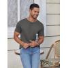 COOFANDY Men’s Casual Henley Shirts Short Sleeve Pocket T-Shirts Lightweight Button Henley Pullover Basic Tees(Dark Grey)
