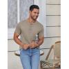 COOFANDY Men’s Casual Henley Shirts Short Sleeve Pocket T-Shirts Lightweight Button Henley Pullover Basic Tees(Dark Khaki)