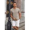 COOFANDY Men’s Casual Henley Shirts Short Sleeve Pocket T-Shirts Lightweight Button Henley Pullover Basic Tees(Dark Khaki)