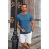 COOFANDY Men’s Casual Henley Shirts Short Sleeve Pocket T-Shirts Lightweight Button Henley Pullover Basic Tees(Demin Blue)