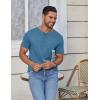 COOFANDY Men’s Casual Henley Shirts Short Sleeve Pocket T-Shirts Lightweight Button Henley Pullover Basic Tees(Demin Blue)