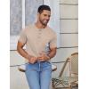 COOFANDY Men’s Casual Henley Shirts Short Sleeve Pocket T-Shirts Lightweight Button Henley Pullover Basic Tees(Khaki)