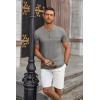 COOFANDY Men’s Casual Henley Shirts Short Sleeve Pocket T-Shirts Lightweight Button Henley Pullover Basic Tees(Light Grey)