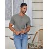 COOFANDY Men’s Casual Henley Shirts Short Sleeve Pocket T-Shirts Lightweight Button Henley Pullover Basic Tees(Light Grey)